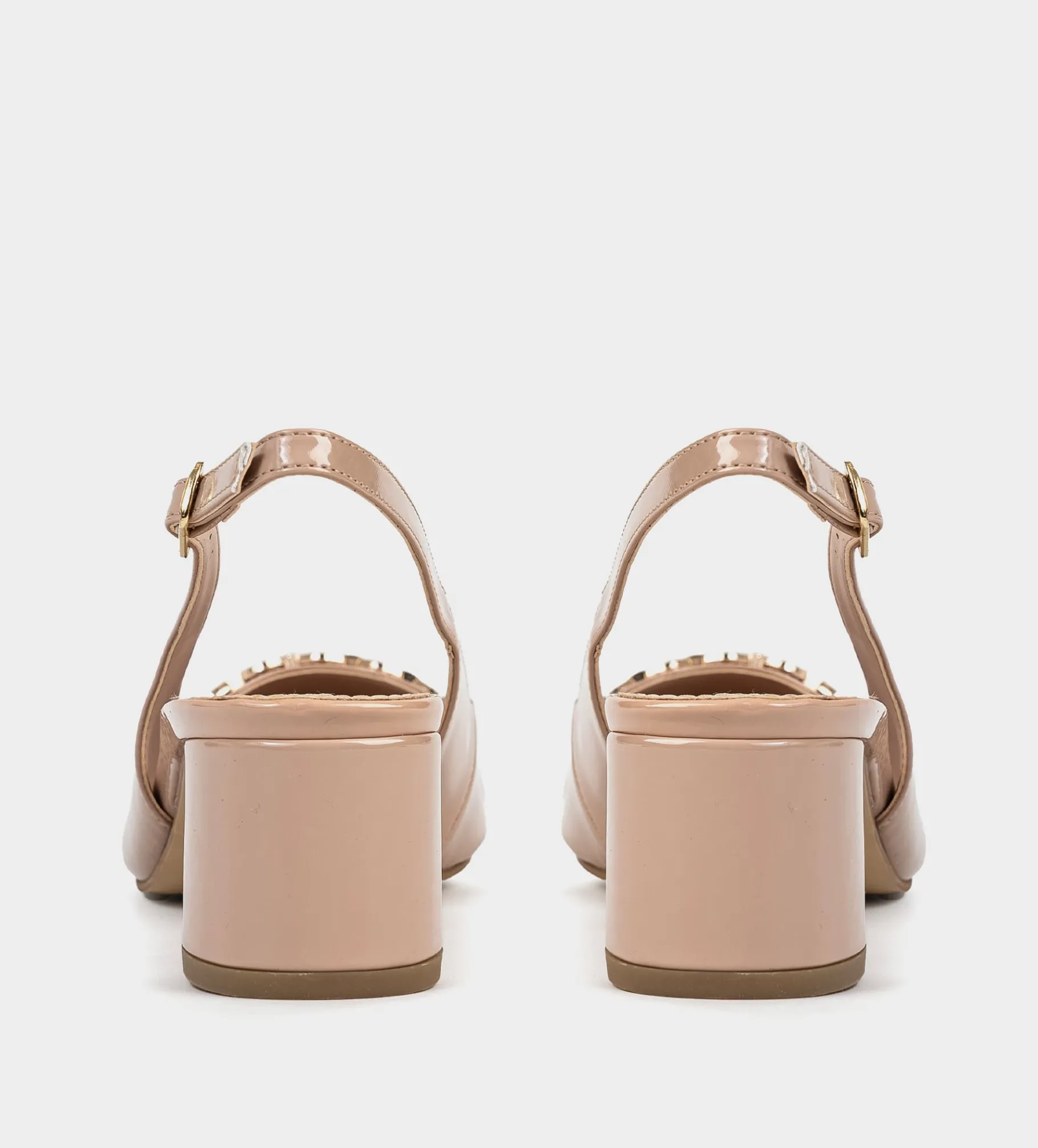 Hot ZAPATILLA DESTALONADA HERRAJE CHAROL NUDE Mujer Tacones Y Zapatillas