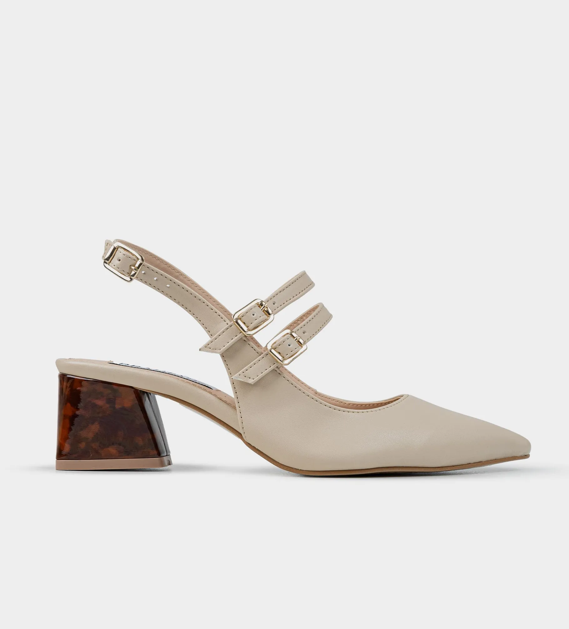 Clearance ZAPATILLA DOBLE HEBILLA BEIGE Mujer Tacones Y Zapatillas