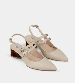 Clearance ZAPATILLA DOBLE HEBILLA BEIGE Mujer Tacones Y Zapatillas
