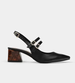 Best ZAPATILLA DOBLE HEBILLA NEGRO Mujer Tacones Y Zapatillas
