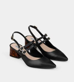 Best ZAPATILLA DOBLE HEBILLA NEGRO Mujer Tacones Y Zapatillas