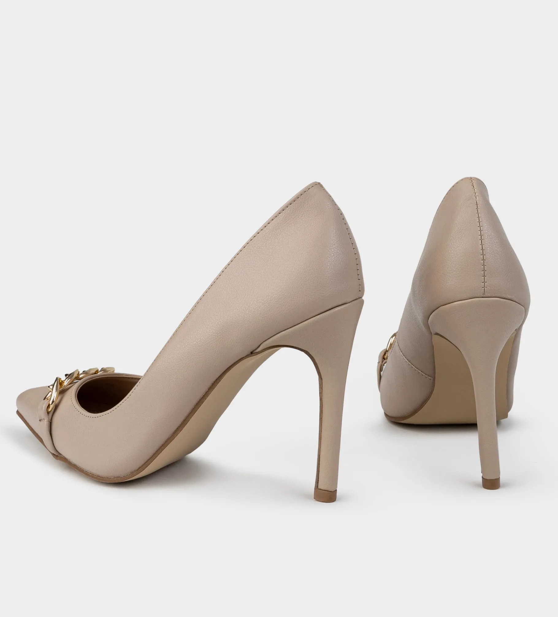 New ZAPATILLA TACÓN ALTO CADENA NUDE Mujer Fiesta | Tacones Y Zapatillas