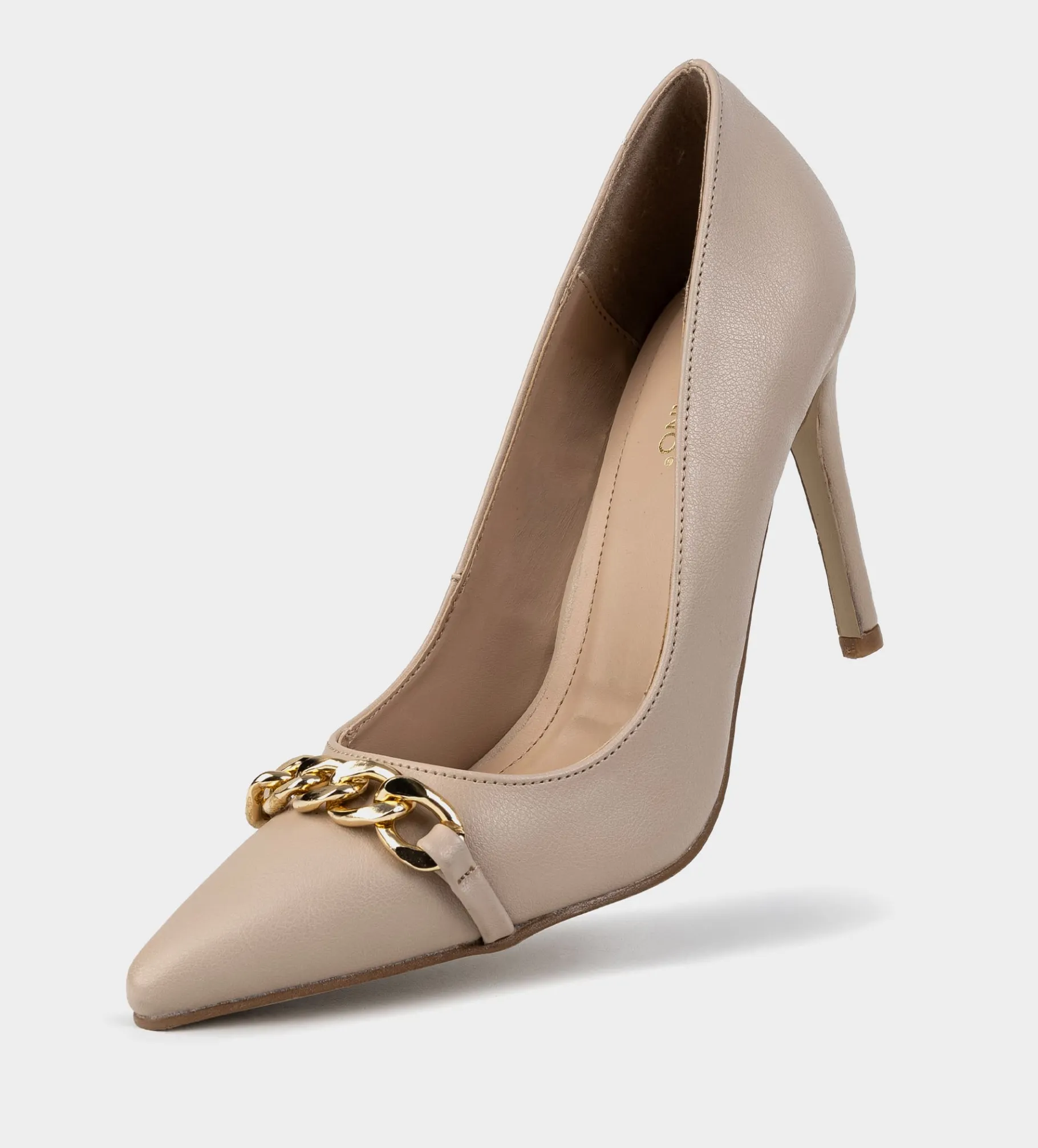New ZAPATILLA TACÓN ALTO CADENA NUDE Mujer Fiesta | Tacones Y Zapatillas