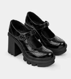 Clearance ZAPATILLA TACÓN HEBILLA PIEL NEGRO Mujer Piel Auténtica | Tacones Y Zapatillas