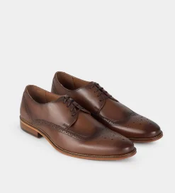 Outlet ZAPATO DE VESTIR WINGTIP PIEL CAFÉ Hombre Vestir