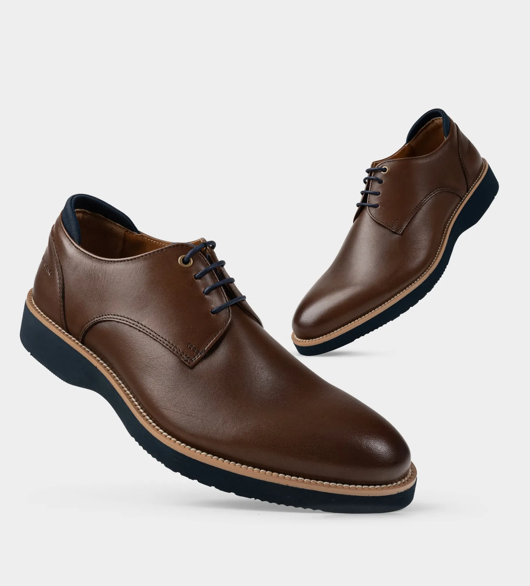 Clearance ZAPATO DERBY PIEL CAFÉ Hombre Casual