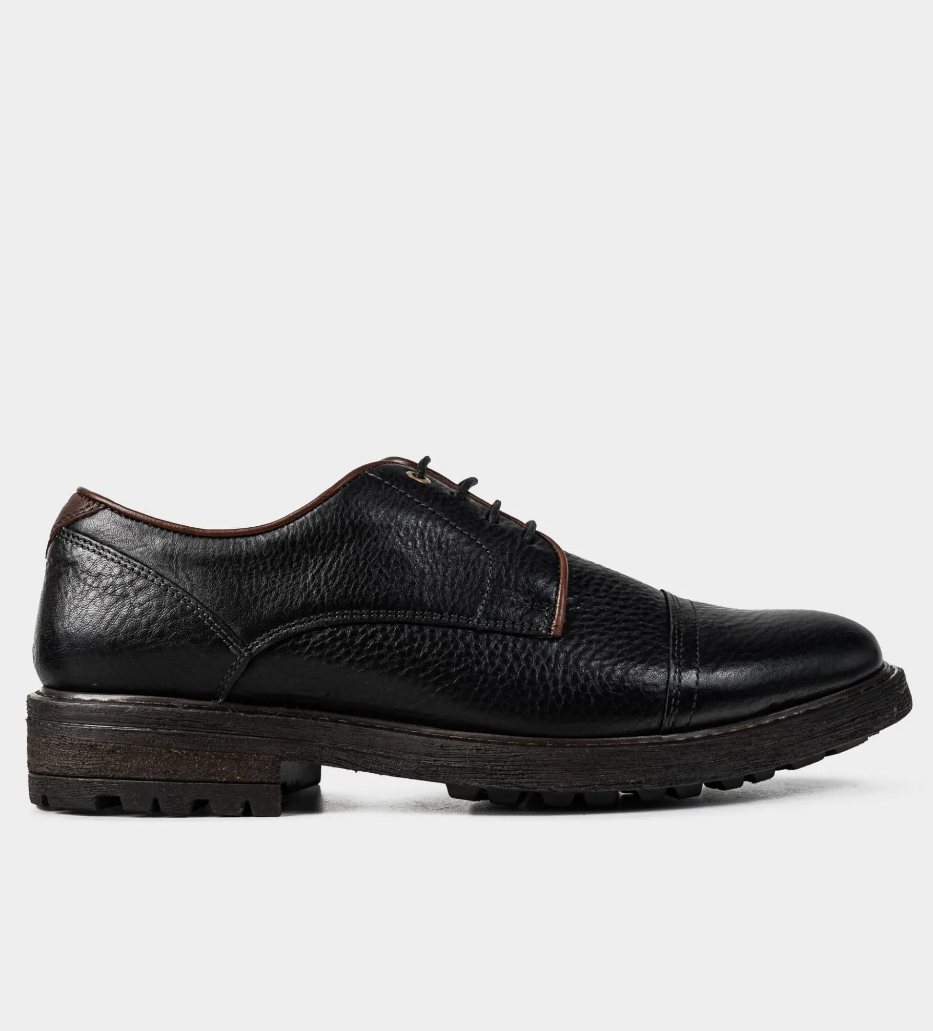 Clearance ZAPATO DERBY PIEL PREMIUM NEGRO Hombre Casual
