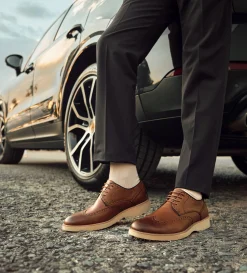 Clearance ZAPATO DERBY WINGTIP PIEL MIEL Hombre Casual