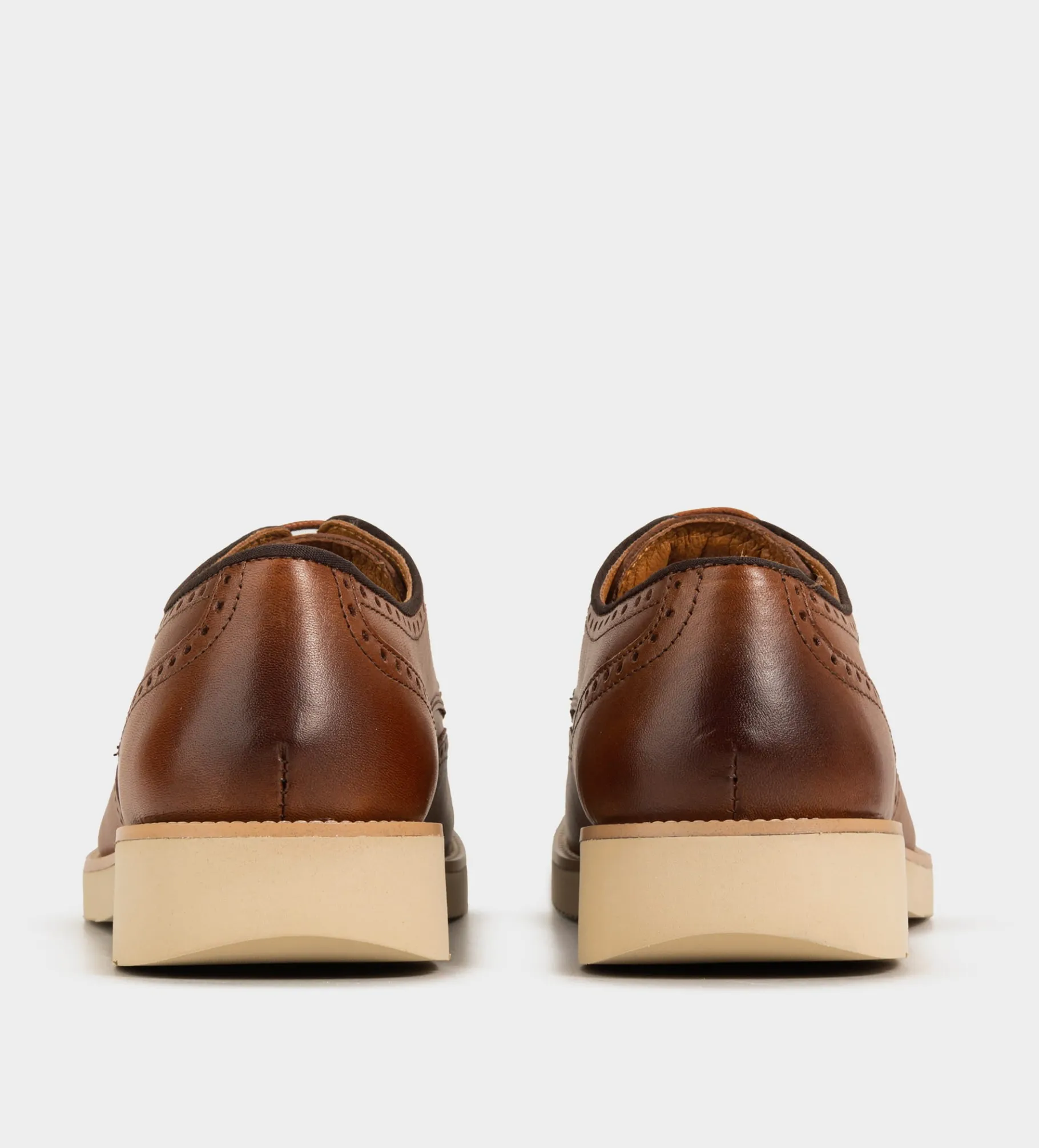 Clearance ZAPATO DERBY WINGTIP PIEL MIEL Hombre Casual