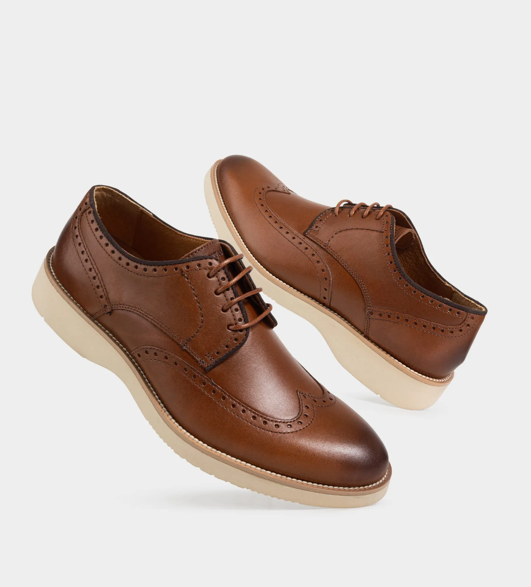 Clearance ZAPATO DERBY WINGTIP PIEL MIEL Hombre Casual