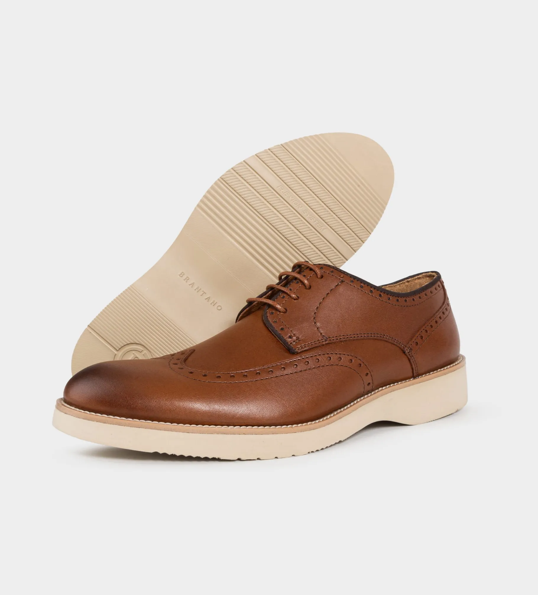 Clearance ZAPATO DERBY WINGTIP PIEL MIEL Hombre Casual