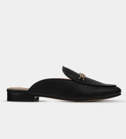 Clearance ZAPATO MULE PIEL NEGRO Mujer Zuecos Y Mules | Flats Y Mocasines