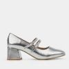 Fashion ZAPATO TACÓN MARY JANE PLATA Mujer Fiesta | Flats Y Mocasines