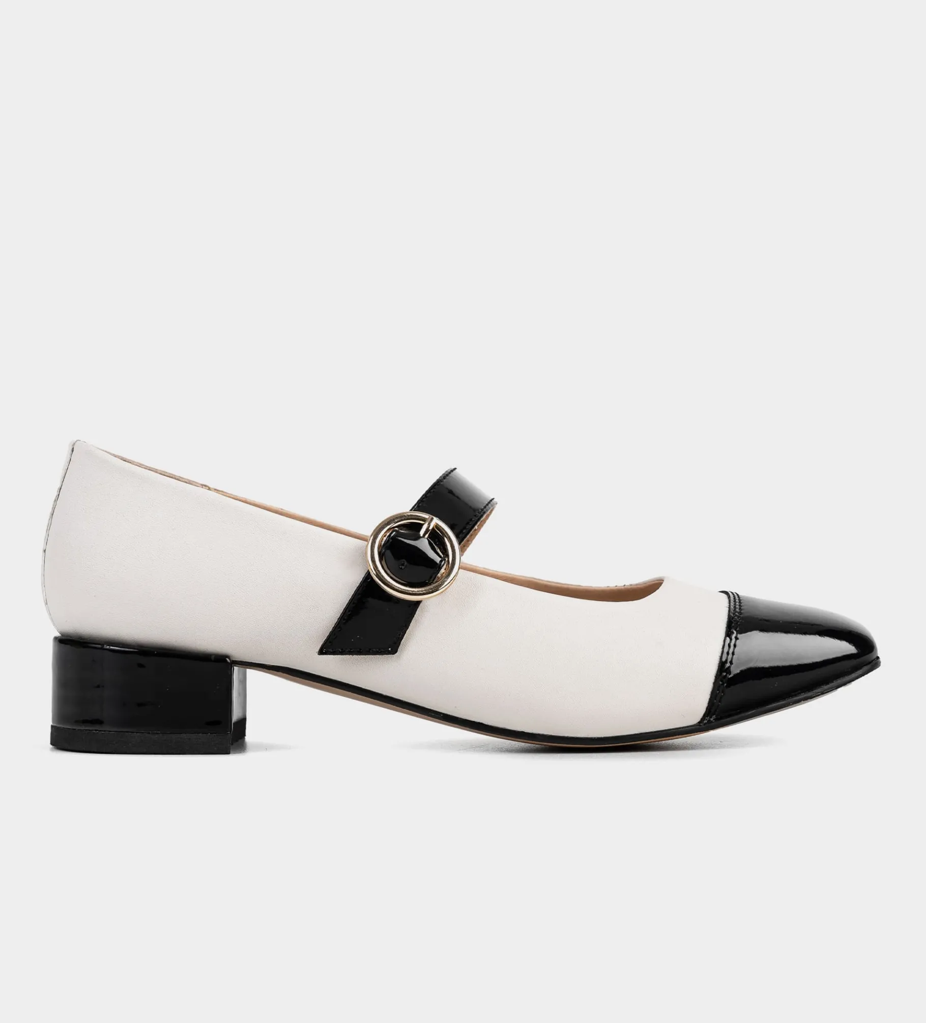 Clearance ZAPATO TACÓN PIEL BLANCO Mujer Flats Y Mocasines | Piel Auténtica