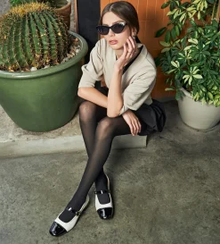 Clearance ZAPATO TACÓN PIEL BLANCO Mujer Flats Y Mocasines | Piel Auténtica