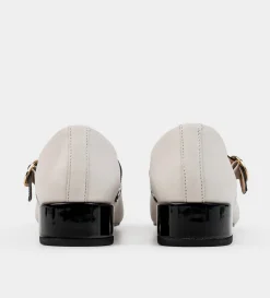 Clearance ZAPATO TACÓN PIEL BLANCO Mujer Flats Y Mocasines | Piel Auténtica