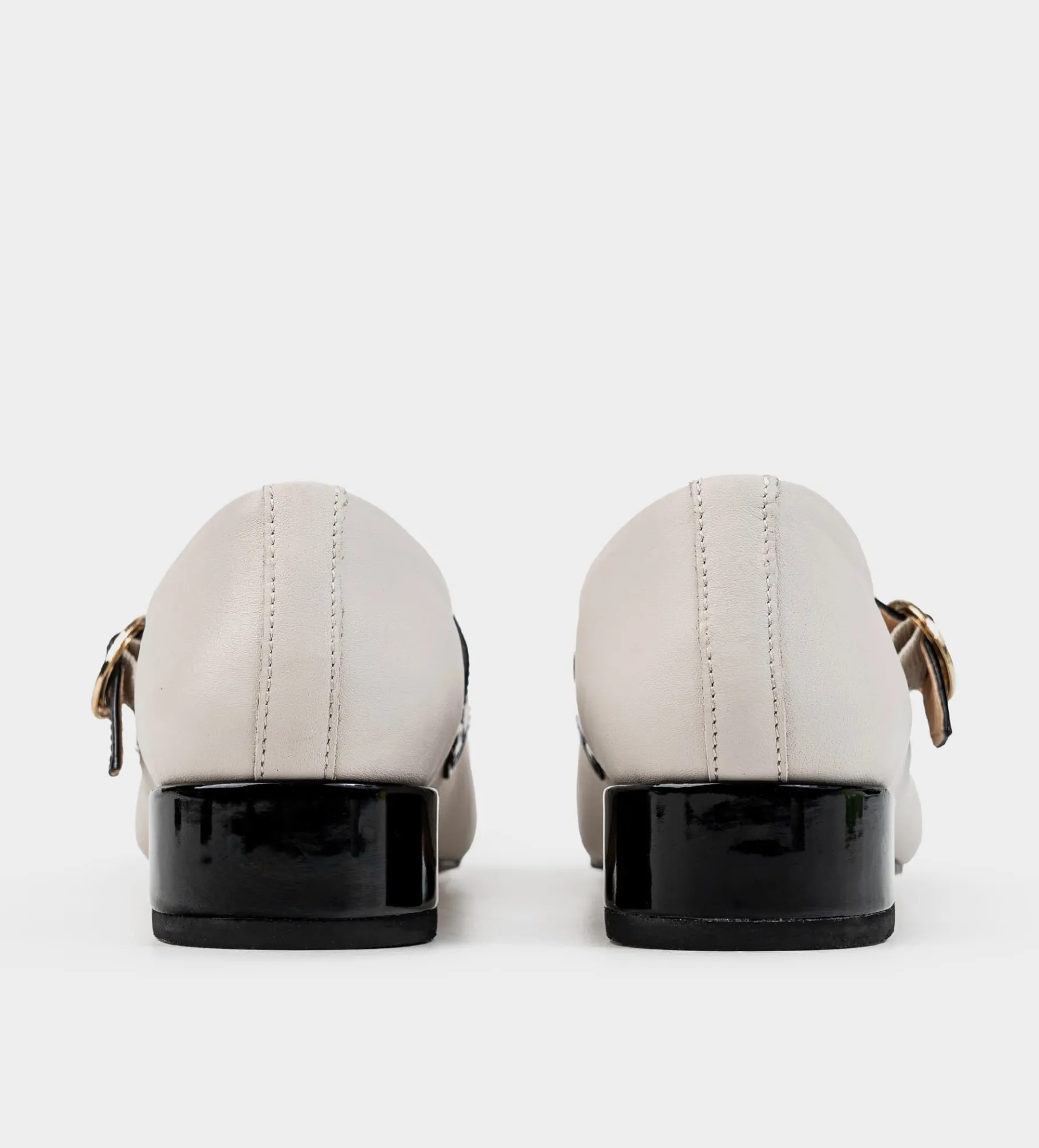Clearance ZAPATO TACÓN PIEL BLANCO Mujer Flats Y Mocasines | Piel Auténtica