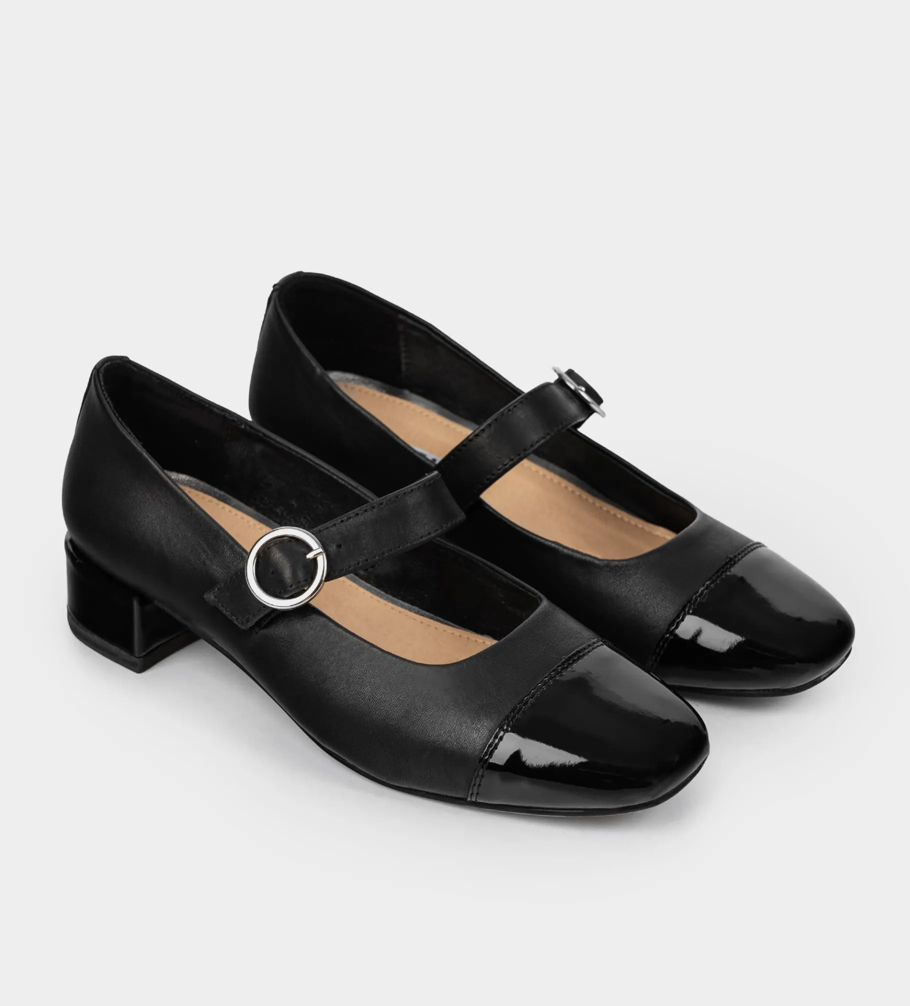Outlet ZAPATO TACÓN PIEL NEGRO Mujer Flats Y Mocasines | Piel Auténtica