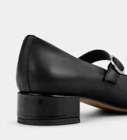 Outlet ZAPATO TACÓN PIEL NEGRO Mujer Flats Y Mocasines | Piel Auténtica